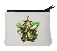 Wizard Mastery Over Magical Data Spells Neoprene Coin Purse Pouch 10x11cm White