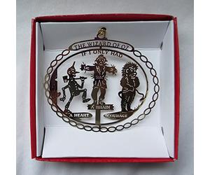 Wizard of Oz Christmas ORNAMENT If I only had a heart a brain & courage