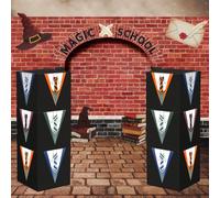 Wizard Party Decorations,Magic Wizard School Party Banner,Magic School Cardboard Playhouse for Wizard Birthday Party Fans Bday Party Favors Decoration 71 x 43 inch