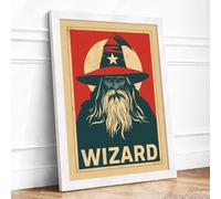Wizard Portrait Vintage Framed Wall Art Print A3 (42×29.7cm) White, Wall Decor for Living Room, Bedroom, Office & Home, Ready to Hang, Art Gift