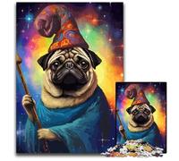 Wizard Pug Funny Pixel ArtJigsaws 1000 Pieces for Adults Paper Jigsaw Puzzles for Adults Ideal for Family Fun Relaxation 1000 PCS(38x26cm)