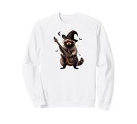 Wizard Raccoon Guitarist Halloween Music Sweatshirt