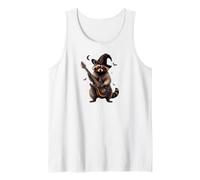Wizard Raccoon Guitarist Halloween Music Tank Top