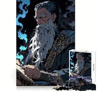 Wizard Reading Spellbook with Blue Flames for Adults 1000 Piece Jigsaw Puzzle Sharp Mind Calm Downtime Crisp Cut Memorable Gift (50x75cm)