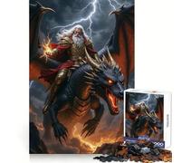 Wizard Riding A Dragon in Storm Jigsaws 1000 Pieces for Adults Mind Clarity Mind Calming Fun Fine Edges Perfect Present (38x26cm)