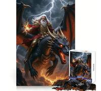 Wizard Riding A Dragon in Storm Teenagers 1000 Piece Jigsaw Puzzle Focus Training Leisure Activity Tight Join Thoughtful Gift (50x75cm)