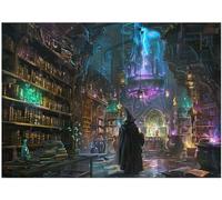 Wizard’s Library Jigsaw Puzzle 1000 Pieces for Adults - Enchanted Library and Spellbook Fantasy Art Gift for Magic Lovers - 1000pc Horizontal Puzzles (50x70cm / 19.685"x27.559")