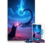 Wizard Scorpion Lightning Desert Jigsaw 1000 Pieces for Adults Memory Fun Game Expert Cutting Craftsmanship Relaxing Indoor Group Activity (38x26cm)