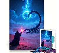 Wizard Scorpion Lightning Desert Jigsaw Puzzle 1000 Piece Mental Exercise Fun Seamless Fit Precise Pieces Engaging Way to Pass Free Hours (38x52cm)