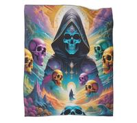 Wizard Skeleton Throw Blanket Oversized Warm Adult Super Soft Multicolour Blanket With Soft Anti-pilling For Adults & Kids 3D Printed All Season 60x80inch(150x200cm)
