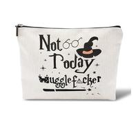 Wizard Travel Makeup Bag Magic Theme Toiletry Bag Portable Double-Sided Print Funny Cosmetic Bags with Zipper Funny Gifts for Women Girls Best Friend Sister Fans