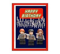 Wizard Trio Birthday Card-Harry Potter Magical School Inspired Greeting Card -Fun Fantasy Birthday Card for Nephew, Niece, Kids, Boys, Girls, Teens -5x7 Blank Inside with an envelope