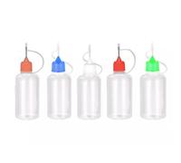 Wizard Vapes 5 x Empty Plastic Squeezable Liquid Dropper Filling Bottles E-Juice Quiling Oil Needle Tip LDPE (Multi Coloured, 30ml)