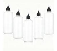 Wizard Vapes 5 x Empty Plastic Squeezable Liquid Dropper Filling Bottles E-Juice Quiling Oil Needle Tip LDPE (Black, 100ml)