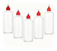 Wizard Vapes 5 x Empty Plastic Squeezable Liquid Dropper Filling Bottles E-Juice Quiling Oil Needle Tip LDPE (Red, 100ml)