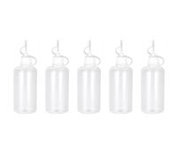 Wizard Vapes 5 x Empty Plastic Squeezable Liquid Dropper Filling Bottles E-Juice Quiling Oil Needle Tip LDPE (White, 50ml)