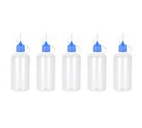 Wizard Vapes 5 x Empty Plastic Squeezable Liquid Dropper Filling Bottles E-Juice Quiling Oil Needle Tip LDPE (Blue, 50ml)