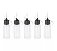 Wizard Vapes 5 x Empty Plastic Squeezable Liquid Dropper Filling Bottles E-Juice Quiling Oil Needle Tip LDPE (Black, 10ml)