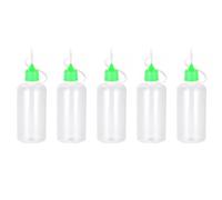 Wizard Vapes 5 x Empty Plastic Squeezable Liquid Dropper Filling Bottles E-Juice Quiling Oil Needle Tip LDPE (Green, 50ml)