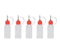 Wizard Vapes 5 x Empty Plastic Squeezable Liquid Dropper Filling Bottles E-Juice Quiling Oil Needle Tip LDPE (Red, 10ml)