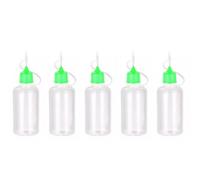 Wizard Vapes 5 x Empty Plastic Squeezable Liquid Dropper Filling Bottles E-Juice Quiling Oil Needle Tip LDPE (Green, 30ml)