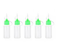 Wizard Vapes 5 x Empty Plastic Squeezable Liquid Dropper Filling Bottles E-Juice Quiling Oil Needle Tip LDPE (Green, 10ml)