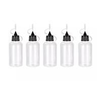 Wizard Vapes 5 x Empty Plastic Squeezable Liquid Dropper Filling Bottles E-Juice Quiling Oil Needle Tip LDPE (Black, 30ml)