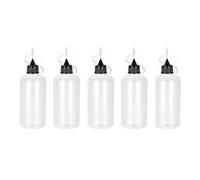 Wizard Vapes 5 x Empty Plastic Squeezable Liquid Dropper Filling Bottles E-Juice Quiling Oil Needle Tip LDPE (Black, 50ml)