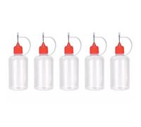 Wizard Vapes 5 x Empty Plastic Squeezable Liquid Dropper Filling Bottles E-Juice Quiling Oil Needle Tip LDPE (Red, 30ml)