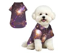 Wizard Wand Sparkle M Pet Hawaiian Shirt for Small Dogs-Cute Summer Beach Outfit for Puppy, Soft Breathable Cat Clothes with Buttons