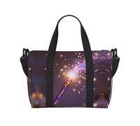 Wizard Wand Sparkle Travel Duffle Bag-Lightweight Carry On Weekender for Men Women, Waterproof Overnight Bag for Gym Weekend Trips