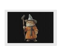 Wizard Weird Halloween Cat Funny Diamond Art Kits for Adults Round Full Drill Picture Home Wall Decor