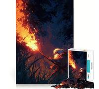 Wizard with Torch in Dark Forest Jigsaw for Teenagers1000 Pieces Mind Skill Play Laser Cut for Flawless Fit Quiet Time Mind Exercise at Home (38x52cm)