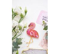 Wizardi Bead Embroidery Decoration - Flamingo. Colorful Beads, Beading Needles. DIY Kit. Embroidery for Beginners. Home Decor. AD-046 Abris Art