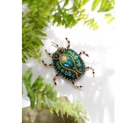 Wizardi Bead Embroidery Kit Mau sit sit Bug AD082, DIY Beading Decoration Pattern, 3D Colorful Insect Crafting Set with Beads, 2.8x2.4 in, Trendy Crafts for Adults Abris Art