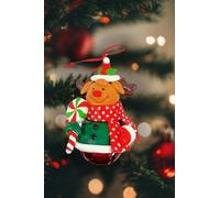 Wizardi Christmas Ornament - Glossy Gingerbread Reindeer. Festive Decoration F07-N2-14-E2504C