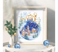 Wizardi Counted Cross-Stitch Kit - Christmas Bauble 70-37 Magic Needle. Stitch Decor Needle Punch Kits for Adults