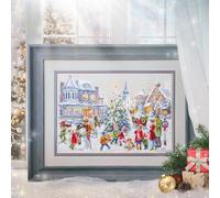 Wizardi Counted Cross-Stitch Kit Christmas Eve 100-250 Magic Needle