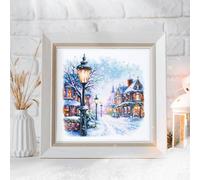 Wizardi Counted Cross-Stitch Kit - Snow in The City 70-35 Magic Needle