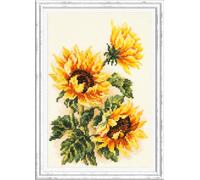 Wizardi Counted Cross-Stitch Kit Three Sunflowers 40-78 Magic Needle