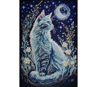 Wizardi Cross-Stitch kit - Night Guest AH-197 Abris Art