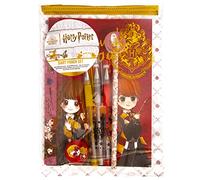 Wizarding World Harry Potter Diary Set - Harry Potter Stationery - Back To School Stationery Set - Harry Potter Gifts - Includes Gel Pens, Pencil With Rubber, Pencil Sharpener