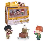 Wizarding World Harry Potter Micro Magical Moments Harry Ron Hedwig and Display Case Set for Kids Ages 6+