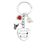 Wizardry Keyring, Cute Keychain Funny Owl Gift - Just A Girl Who Loves, Metal Key Chain, Wizardry Gift For Owl Lovers, Women, Teen Boys, Teen Girls