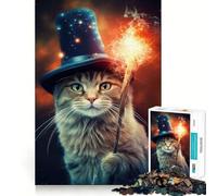 Wizardry of Cats Meme 1000 Jigsaw Puzzle Cognitive Fun Play Clean Cut Sturdy Components Quiet Time Mind Exercise at Home (38x52cm)