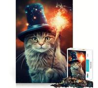 Wizardry of Cats Meme Adult Jigsaw1000 Pieces Cognitive Train Game Tight Interlock No Gaps Calming Mental Break Activity (38x26cm)