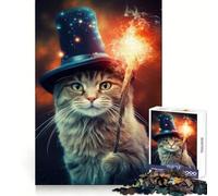 Wizardry of Cats Meme Jigsaw Puzzles for Teenagers 1000 Focus Ability Relaxed Leisure Interlock Well Best Gift (38x26cm)