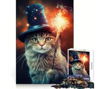 Wizardry of Cats Meme Jigsaw Puzzles for Teenagers 1000 Focus Ability Relaxed Leisure Interlock Well Best Gift (38x52cm)