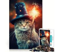 Wizardry of Cats Meme Jigsaw Puzzles1000 Pieces Cognitive Boost Fun Burr Free Clean Cut Pieces Holiday Indoor Entertainment Toy (50x75cm)