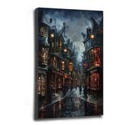 Wizards Alley Cottagecore Dark Academia Poster Enchanted Vintage Wall Art Mystical Witchy Print for Living Room Bedroom or Gallery Wall 30x40cm-Framed